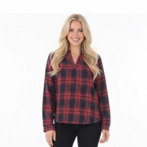 NSR size medium red & blue plaid hi low top